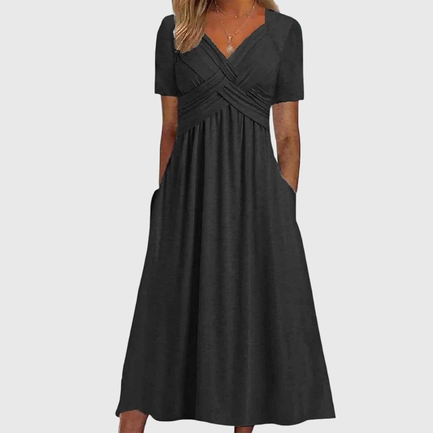 Aurélie™ – Robe Midi Élégante à Couvrance Ventre