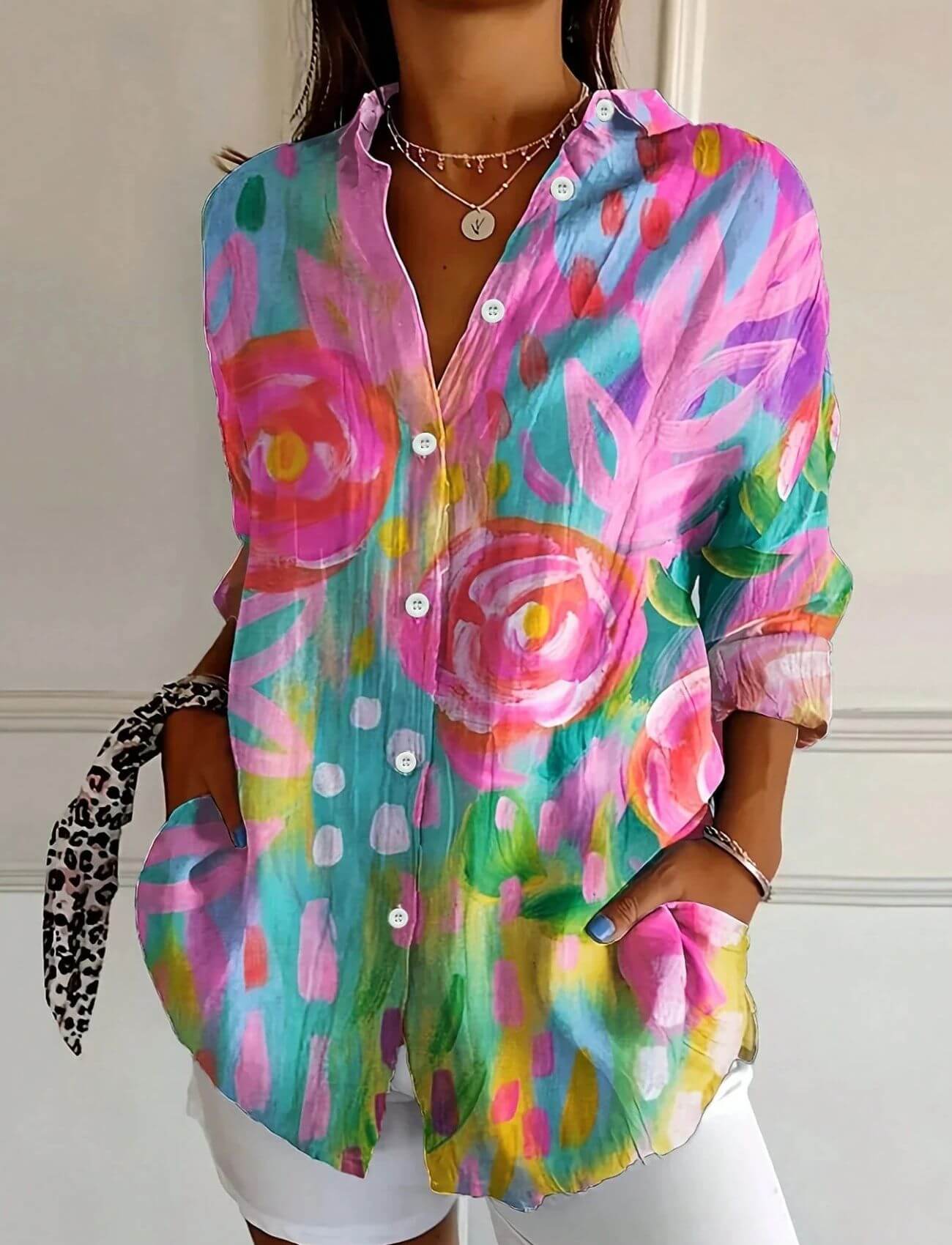 Cindy™ – Blouse Confortable à Fleurs Multicolores
