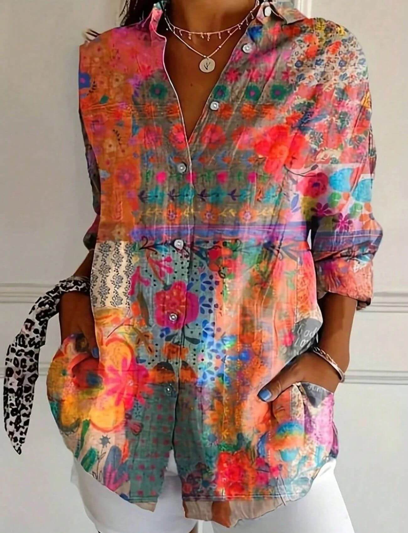Cindy™ – Blouse Confortable à Fleurs Multicolores