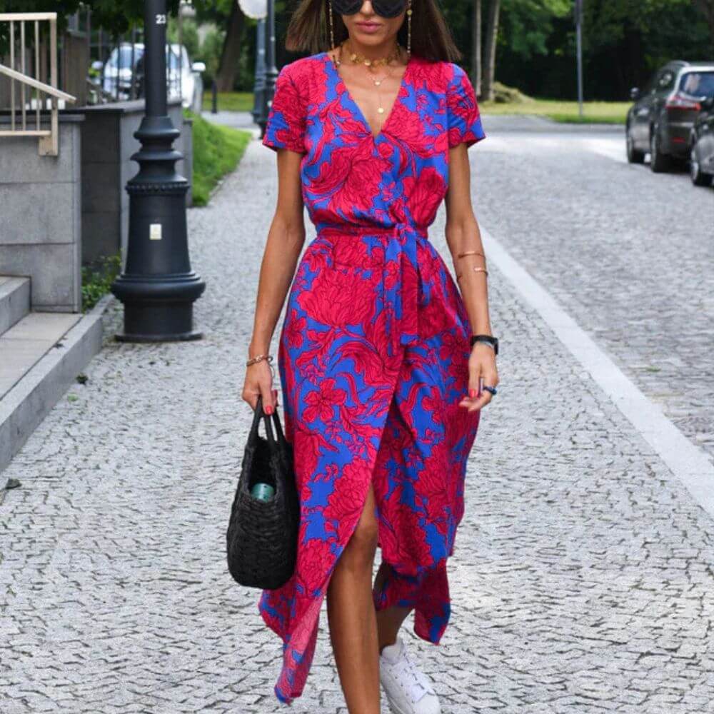Robe à fleurs longue bohème chic pour femme – été tendance