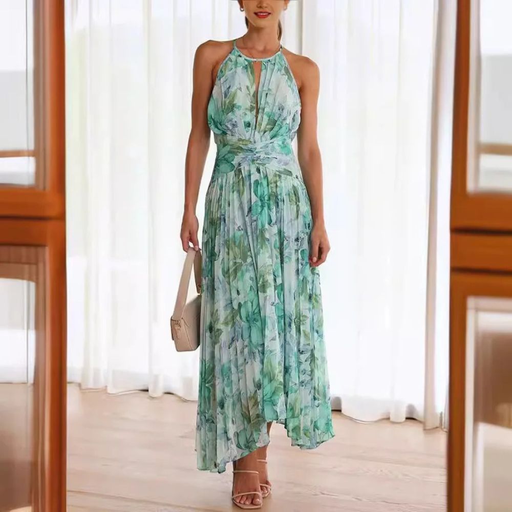 Robe plissée élégante midi – look chic et fluide