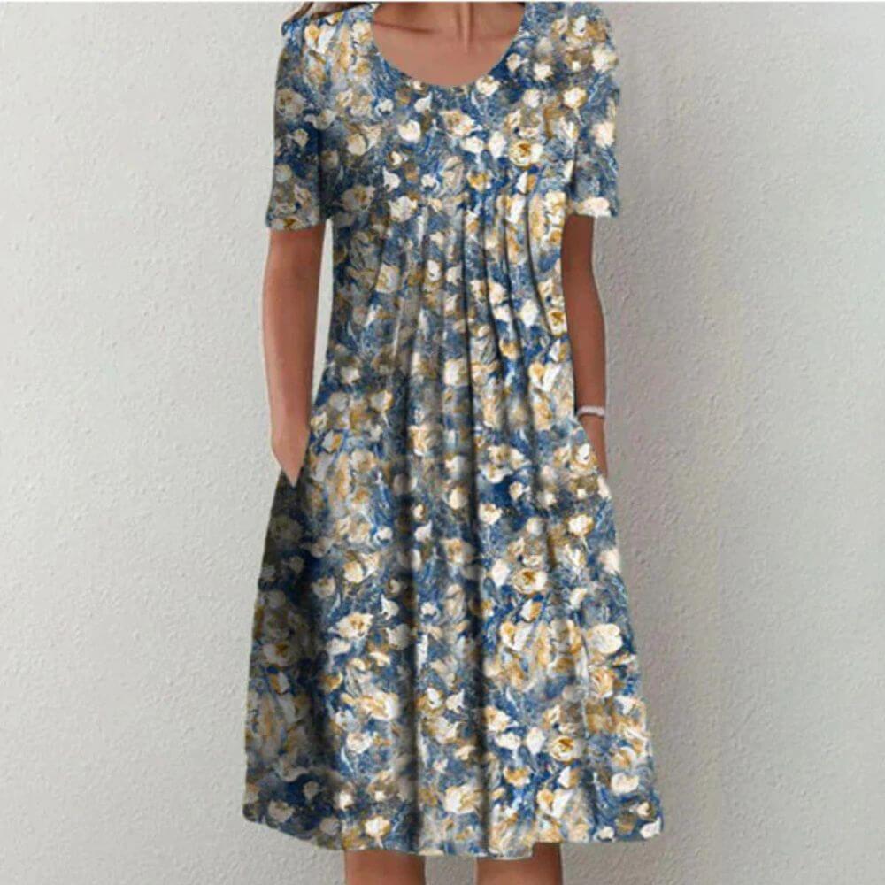 Robe femme élégante mi-longue à coupe flatteuse