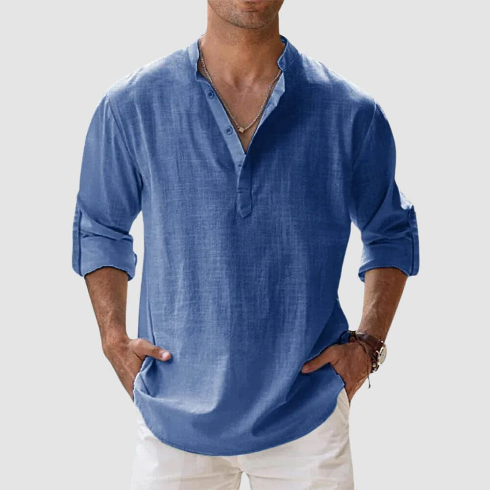 Chemise en lin homme élégante et décontractée pour l'été