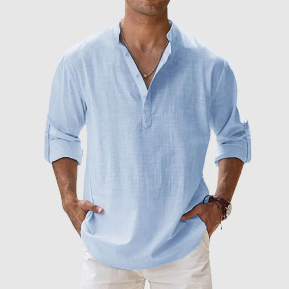 Chemise en lin homme élégante et décontractée pour l'été