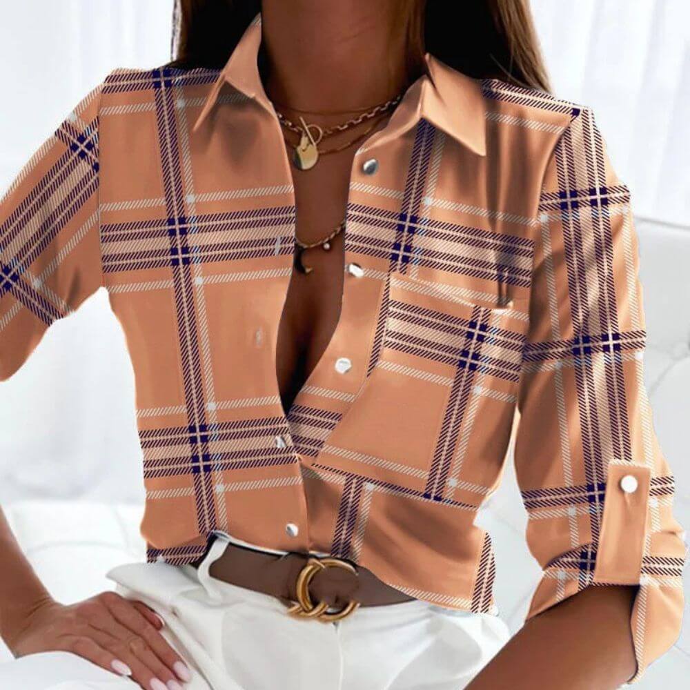 Top femme élégant imprimé tendance coupe flatteuse