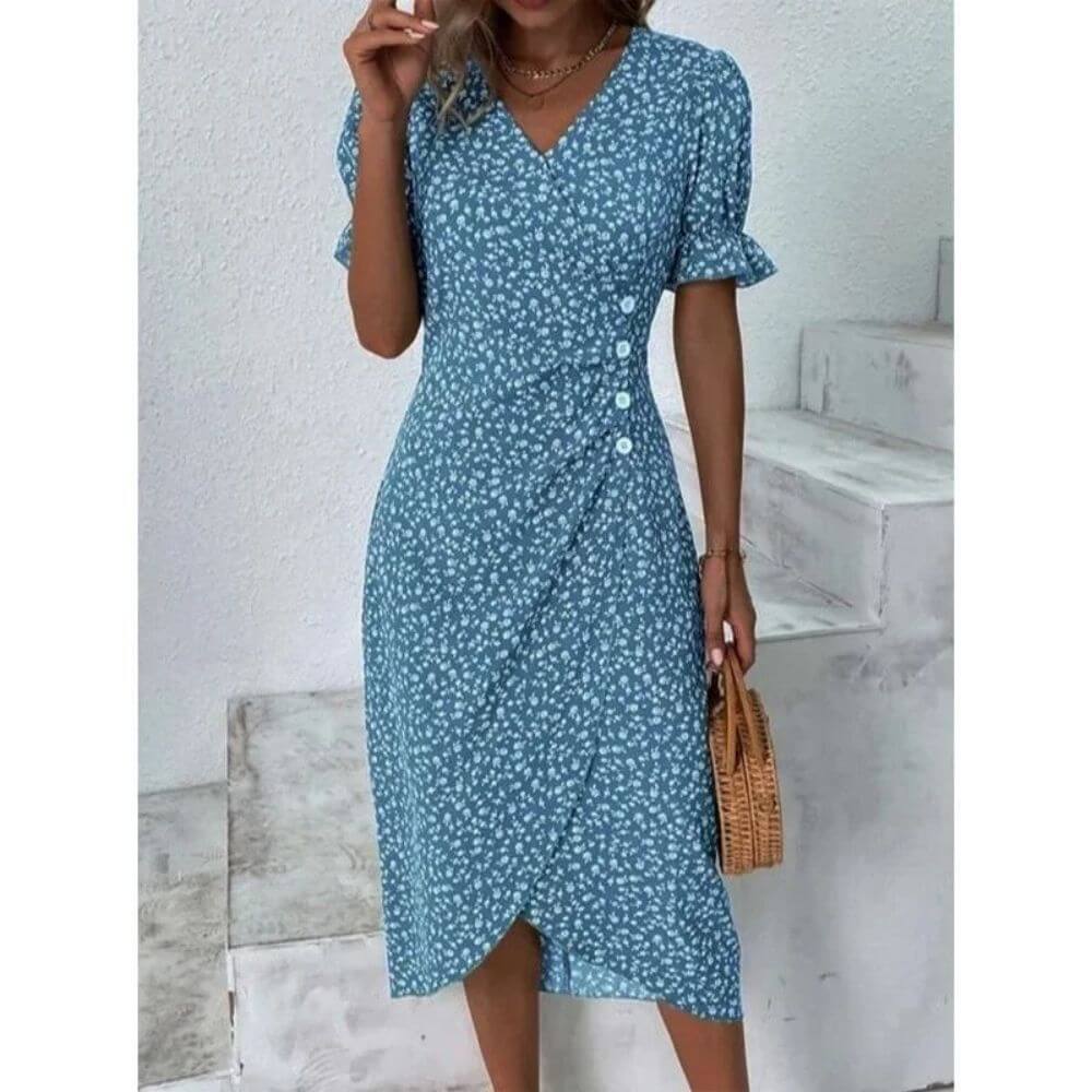 Robe à fleurs élégante et fluide pour l’été