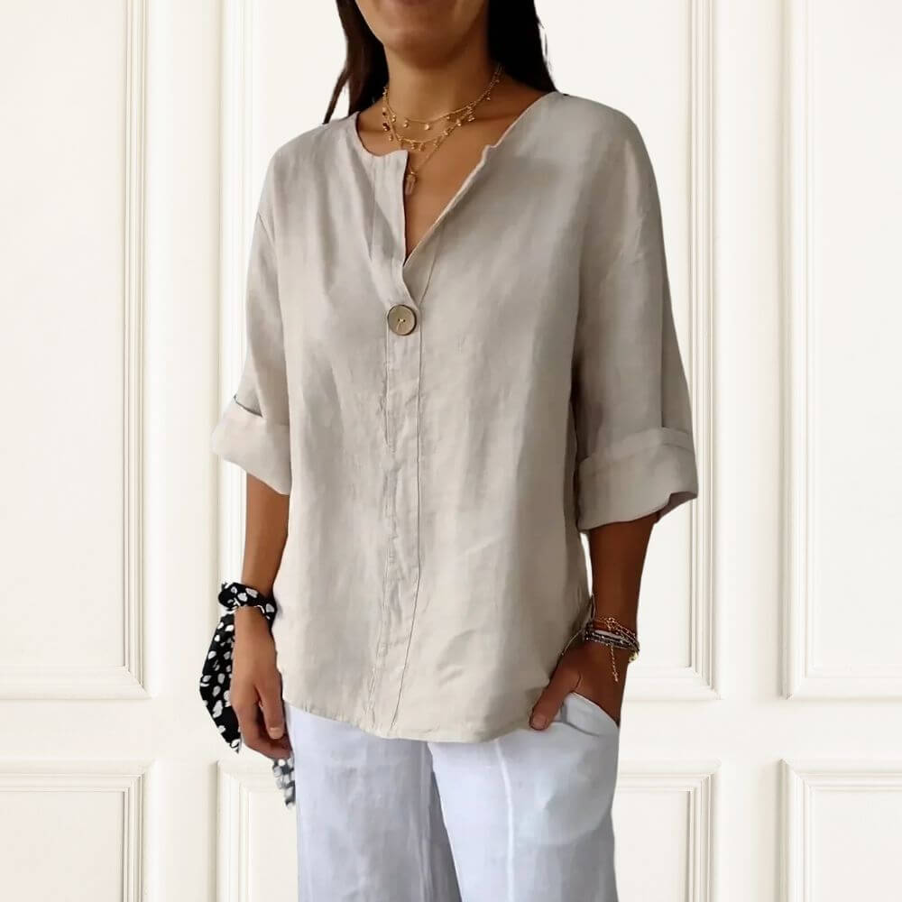 Chemise en lin femme élégante et légère – coupe décontractée chic