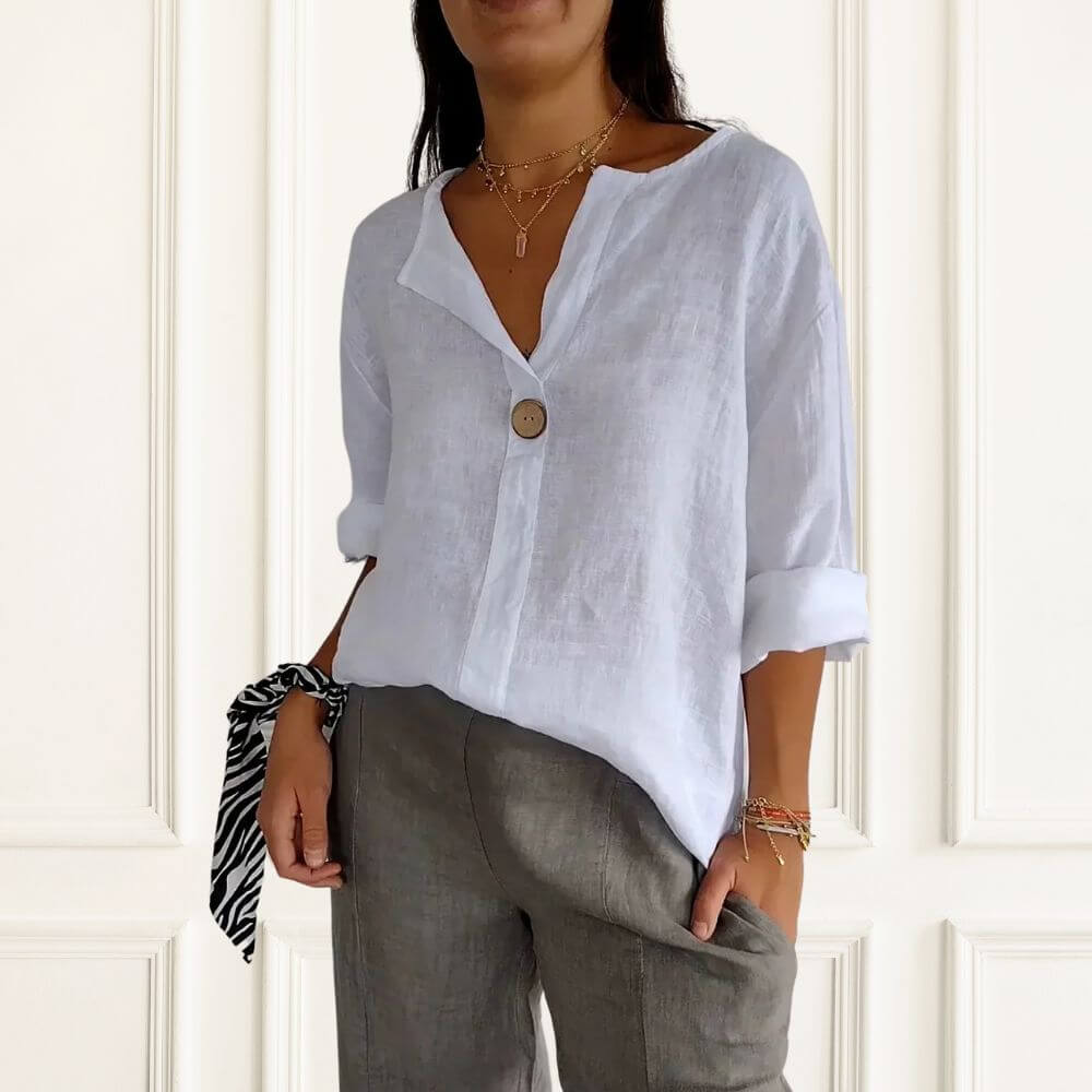 Chemise en lin femme élégante et légère – coupe décontractée chic