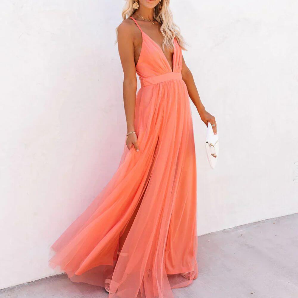 Robe à bretelles fluide élégante – Coupe longue pour été chic