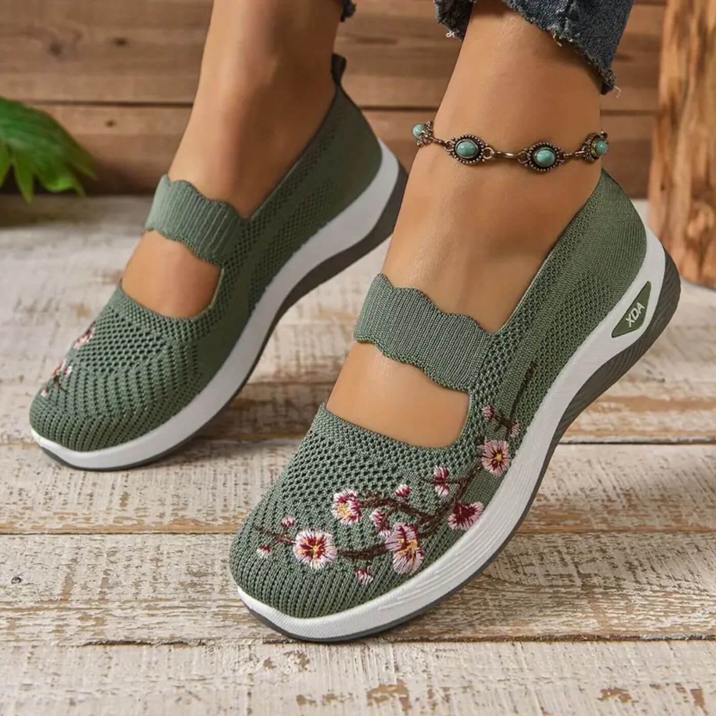 Manon™ – Chaussures Orthopédiques Antidérapantes à Motifs Floraux