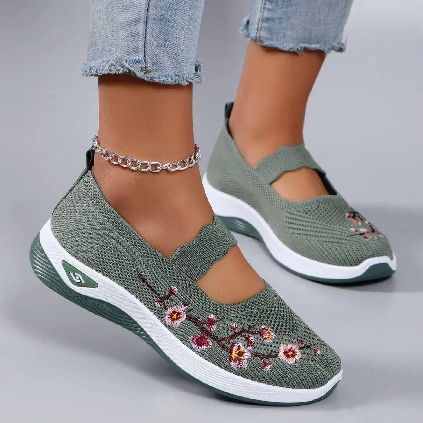 Manon™ – Chaussures Orthopédiques Antidérapantes à Motifs Floraux