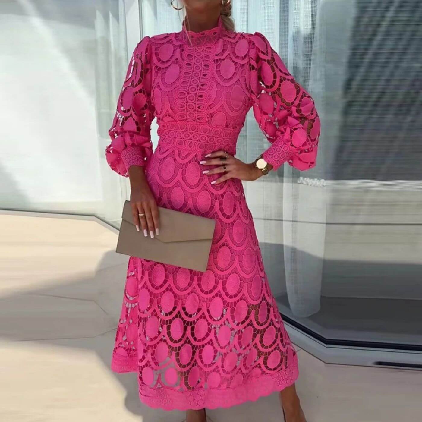 Mélina™ – Robe Longue Élégante en Dentelle