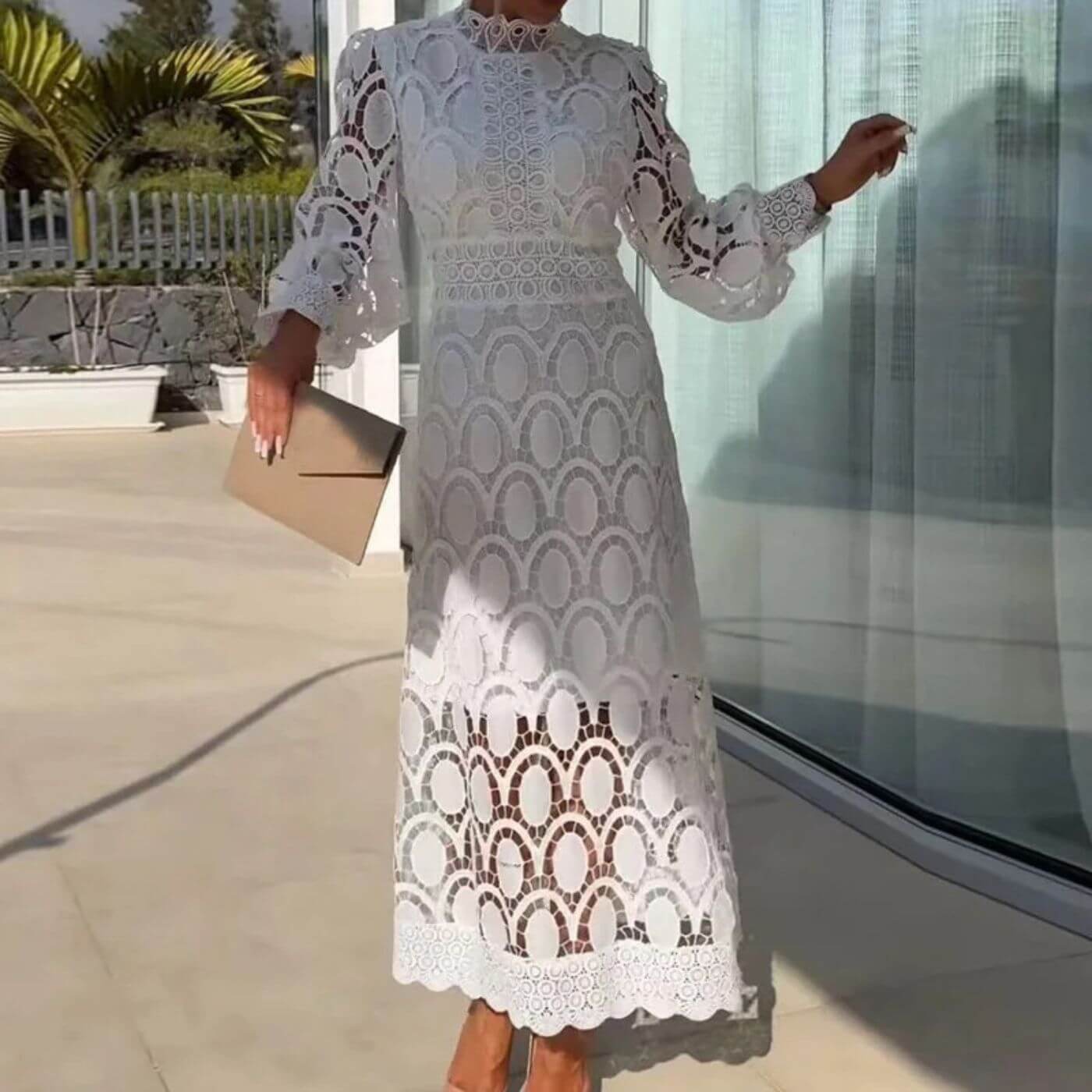 Mélina™ – Robe Longue Élégante en Dentelle