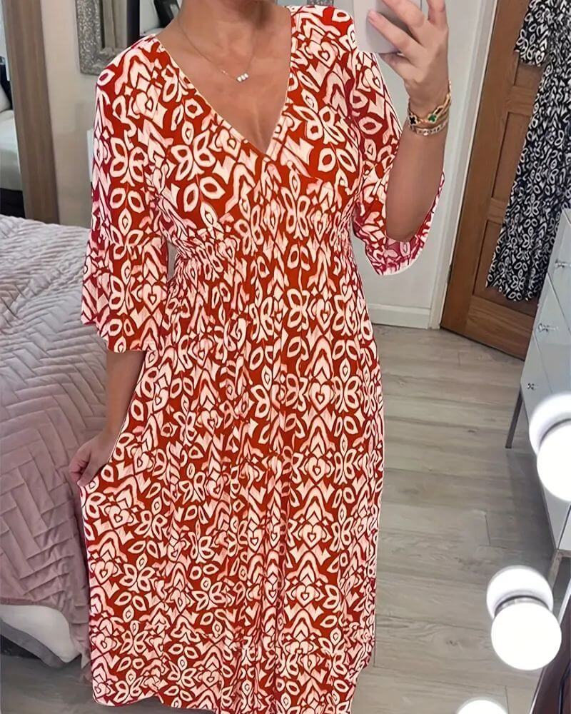 Ninette™ – Robe d’Été Décontractée à Col en V Bohème