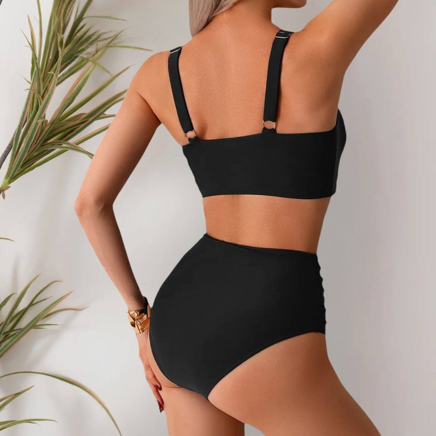 Noémie™ – Bikini Bandeau 2 Pièces Taille Haute Été