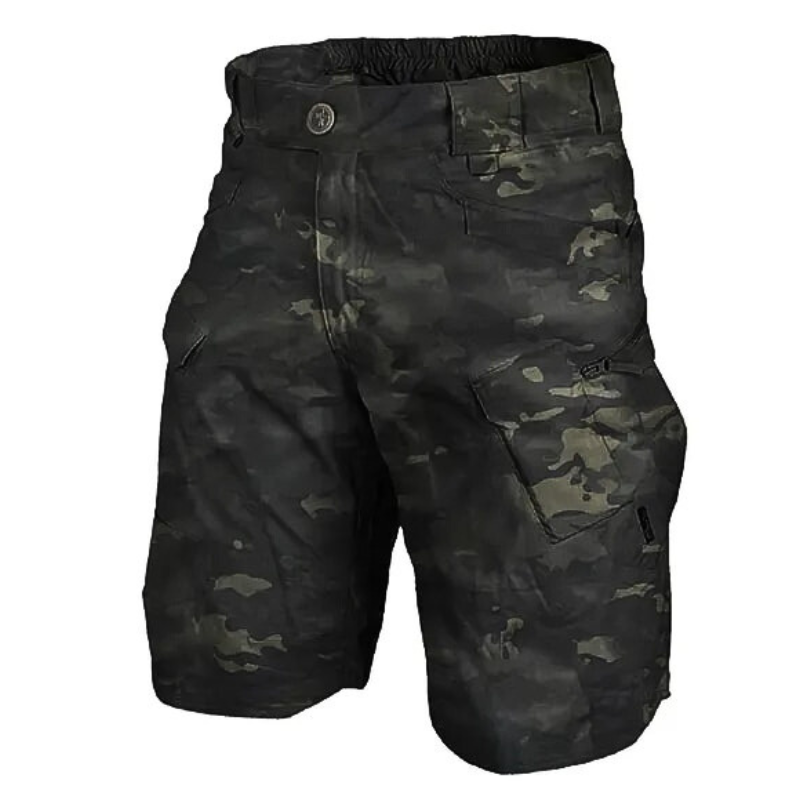 Short imperméable camouflage foncé sur une vue 3D