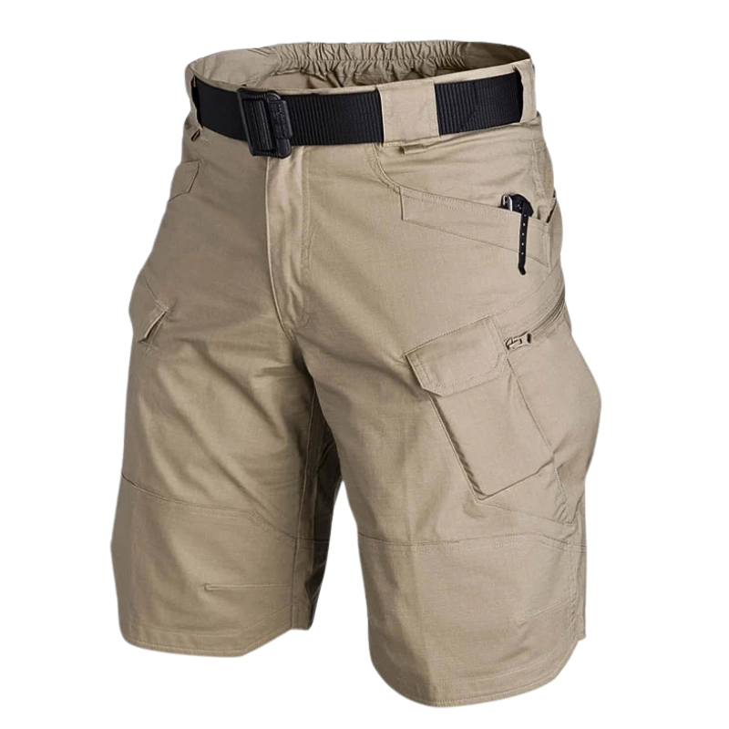 Short kaki imperméable sur une vue 3D