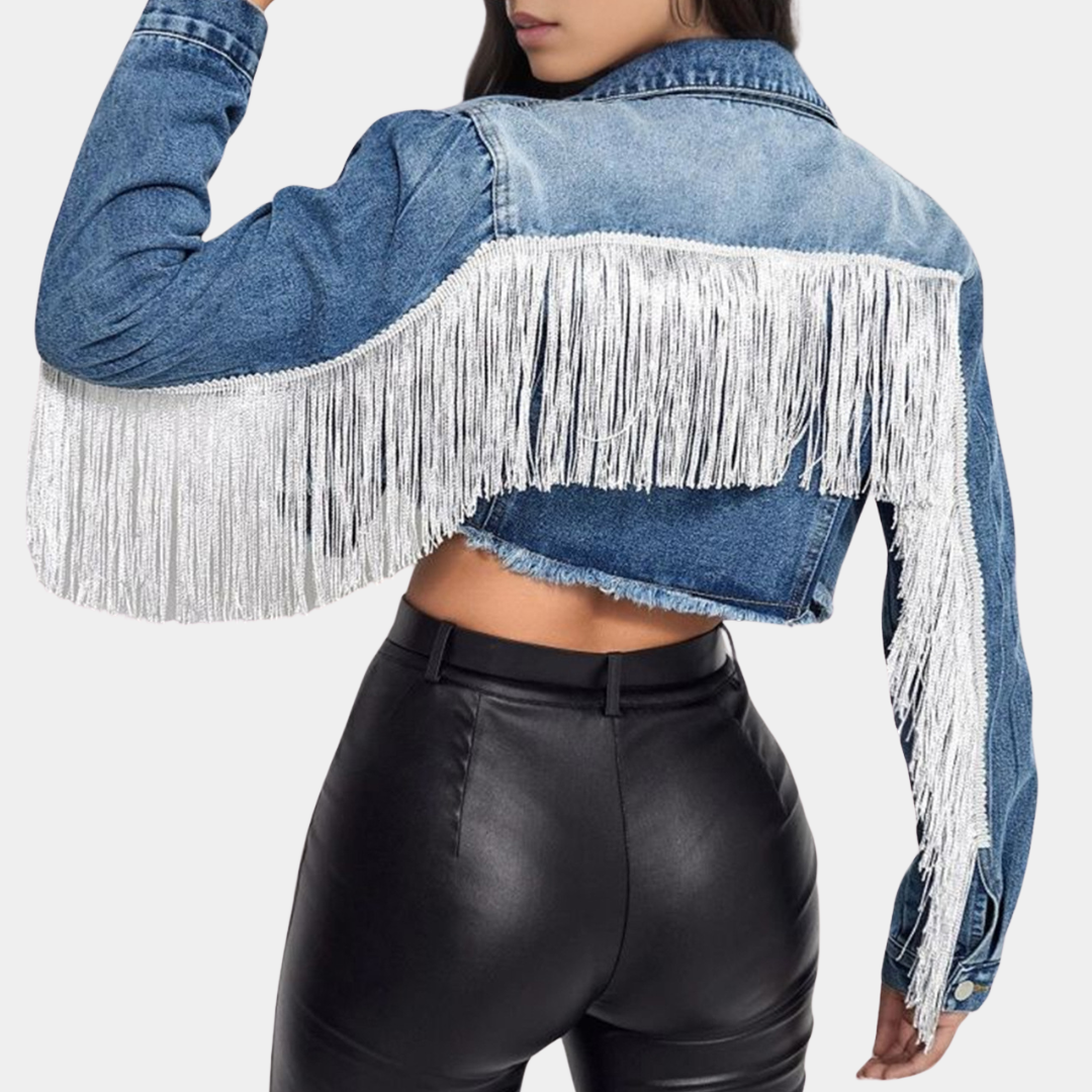 Veste vintage chic à franges pour femme
