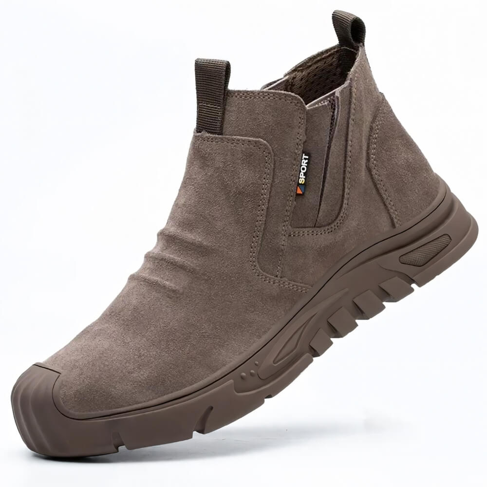 Botte en cuir marron antidérapante pour hommes 