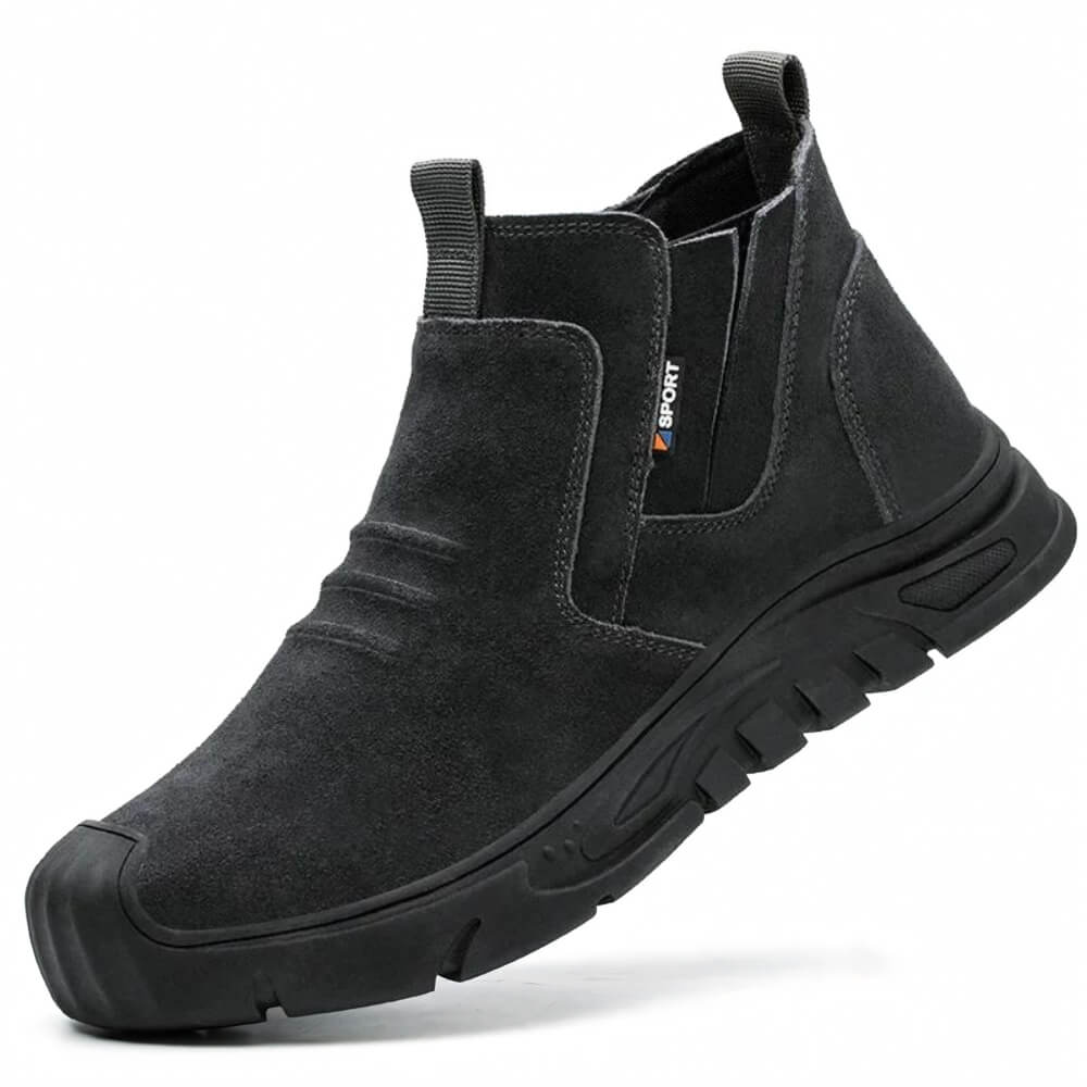 Botte en cuir d'extérieur antidérapante Darkgray pour hommes 