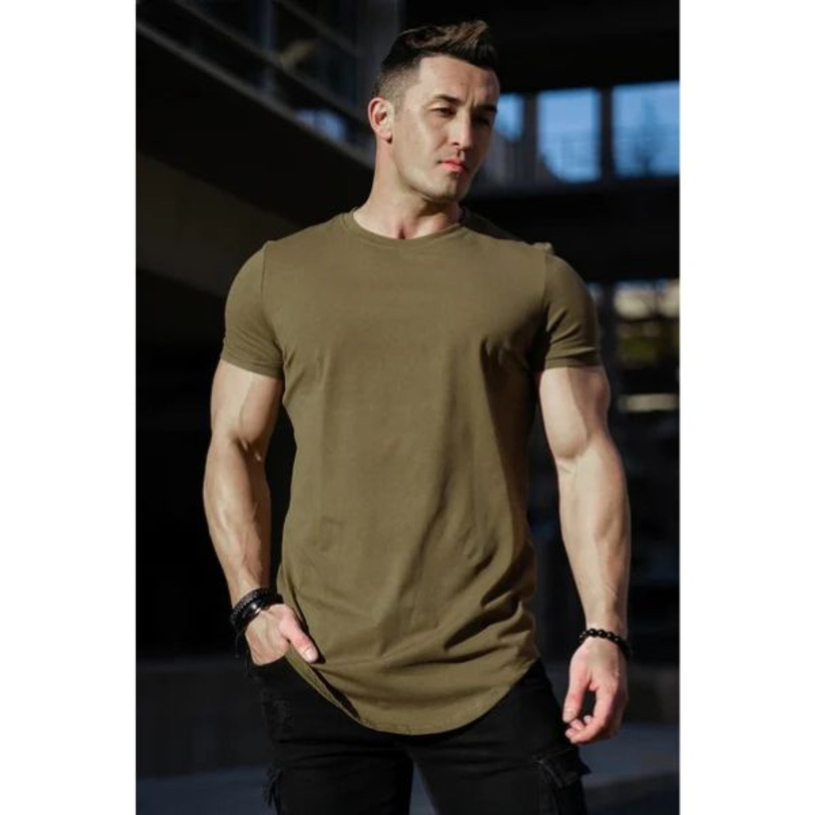 T-shirt Homme Coupe Tombante Moderne Décontracté
