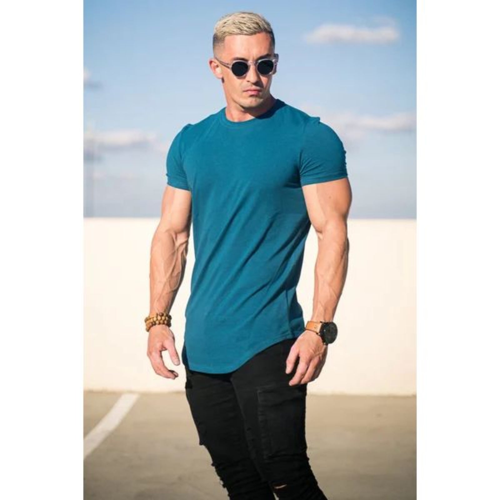 T-shirt Homme Coupe Tombante Moderne Décontracté