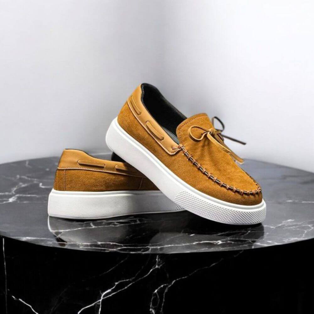 Chaussures Homme Semelle Épaisse Antidérapantes à Enfiler Marron