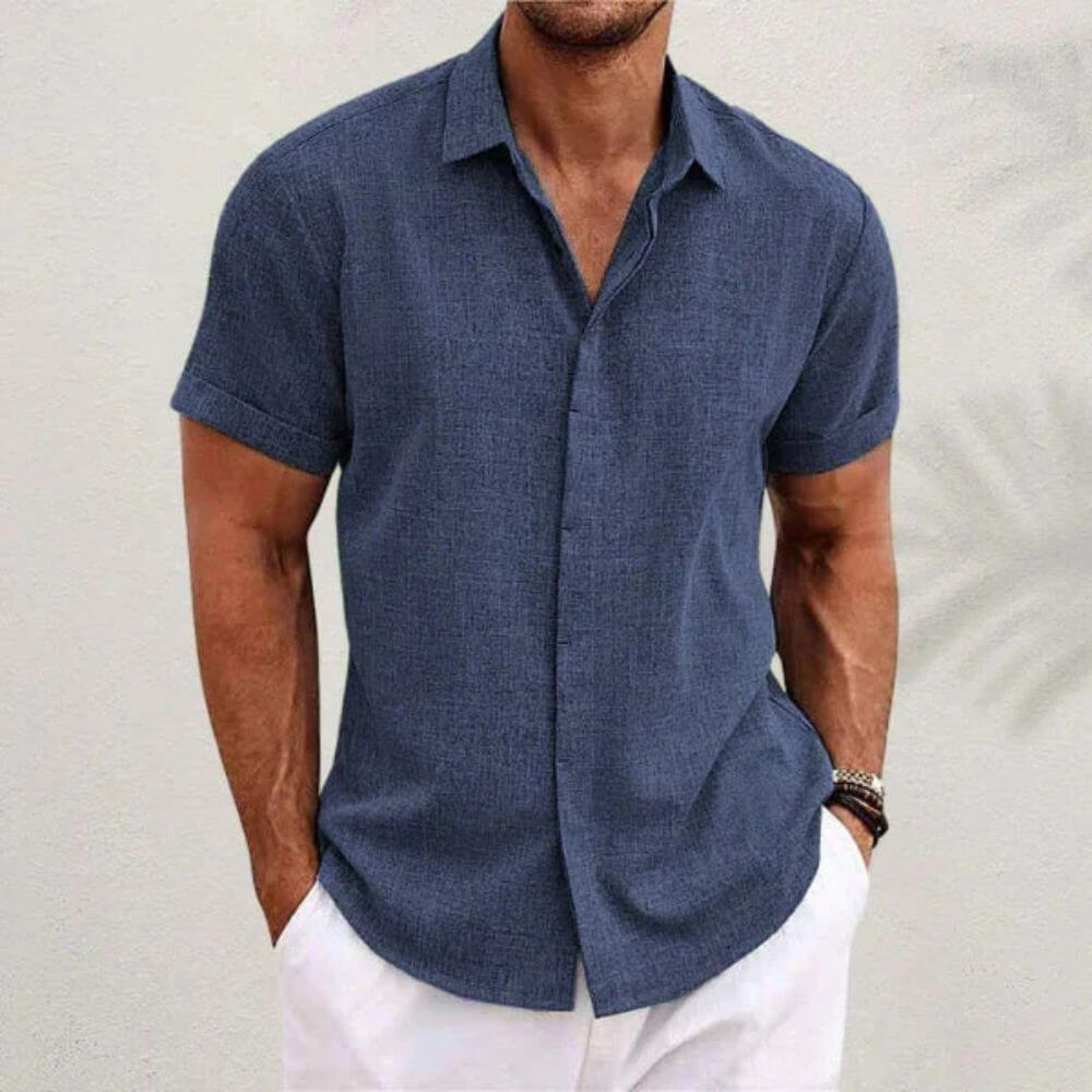 Chemise en lin homme élégante et décontractée pour l’été