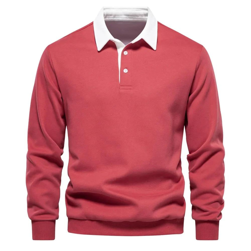 Polo à rouge manches longues pour hommes