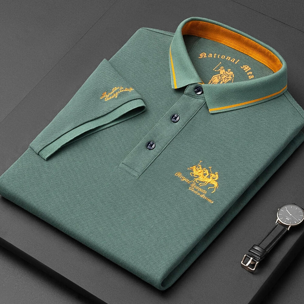 Polo vert brodé