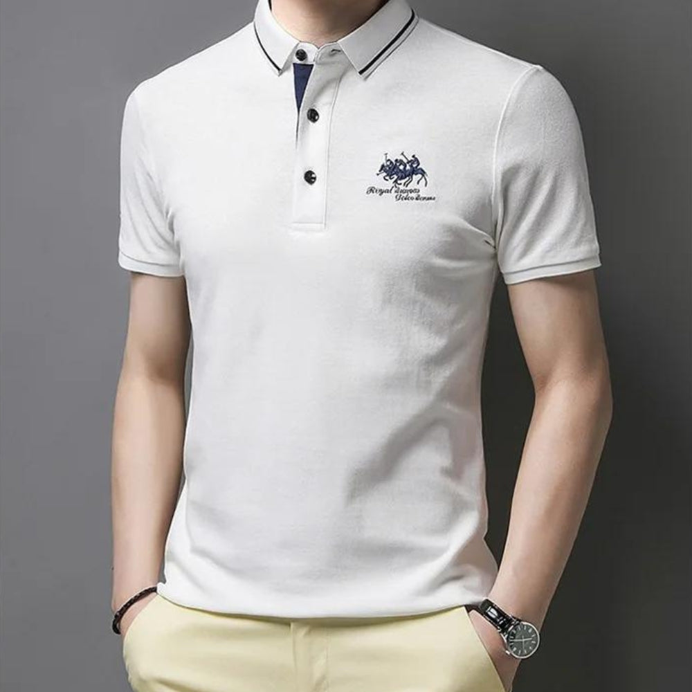 Polo blanc brodé