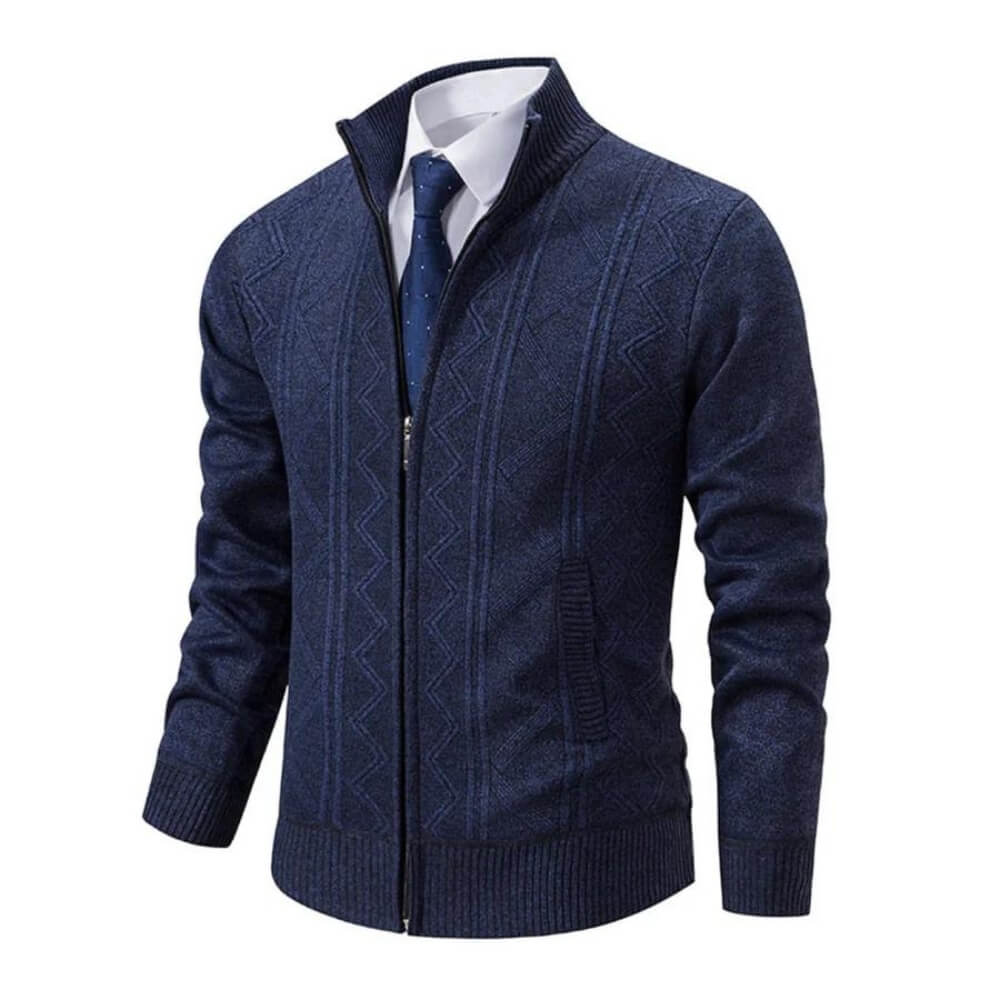 Cardigan d'affaires bleu marine chaud