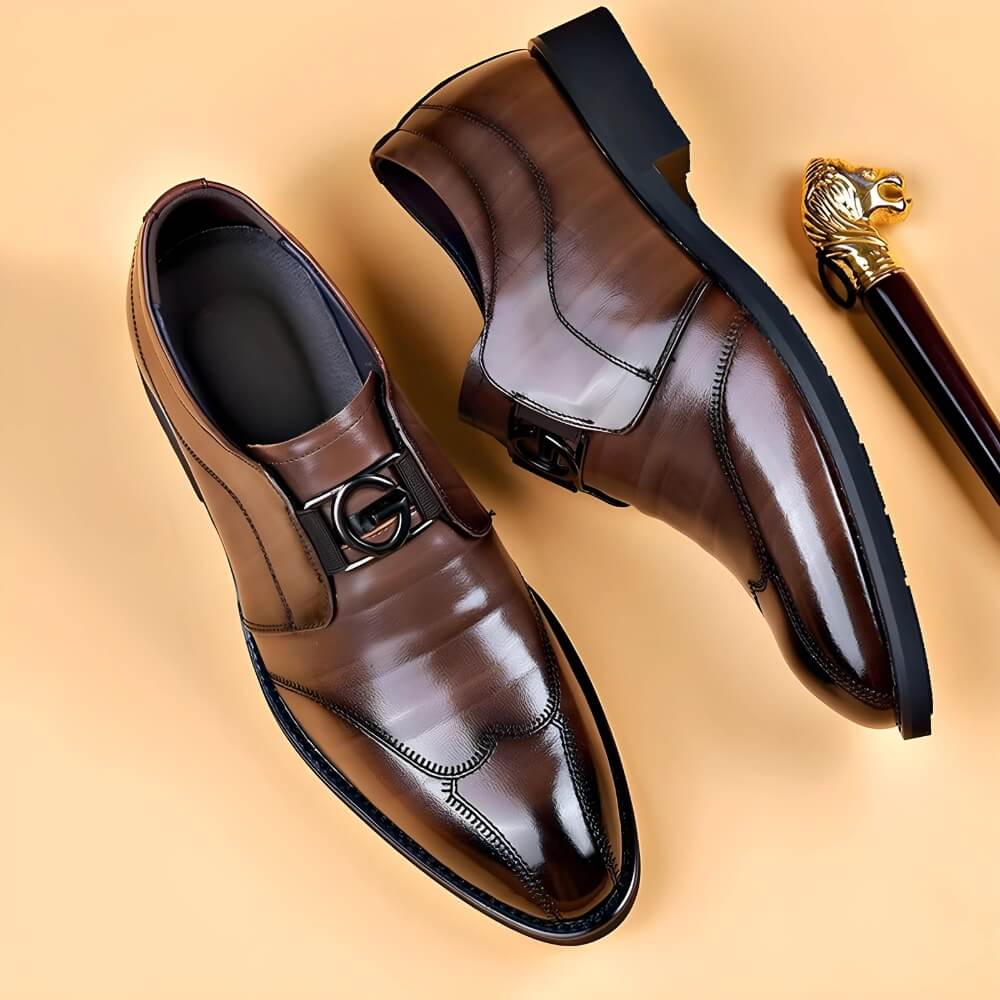 Chaussures formelles en cuir marron