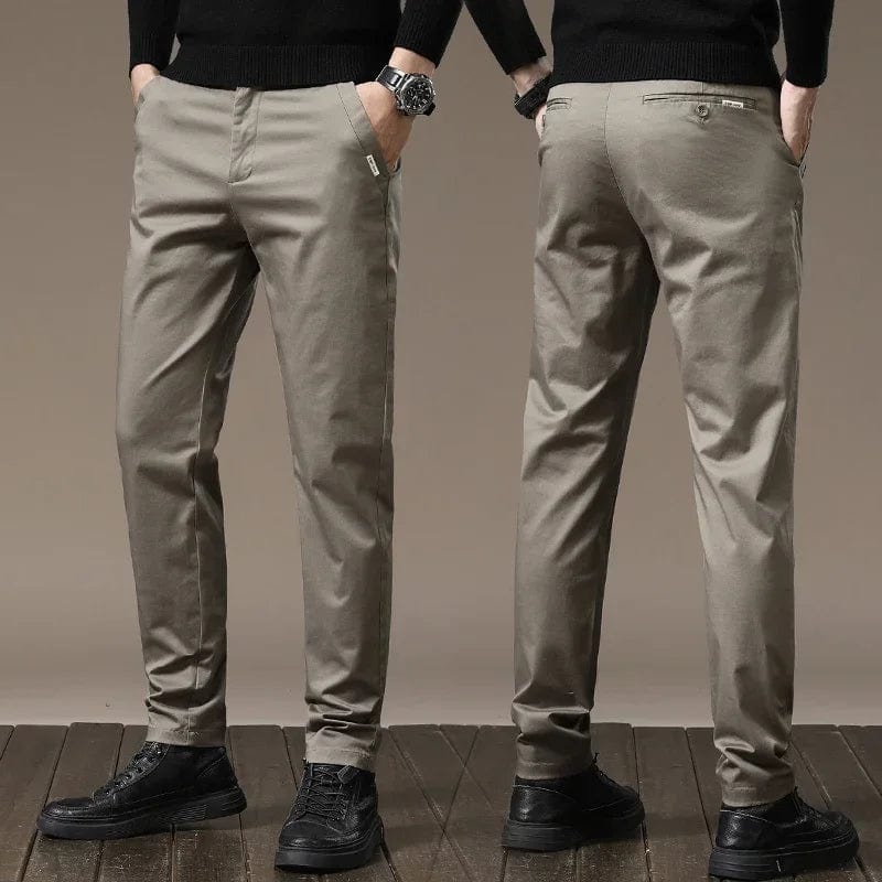 Pantalon slim pour hommes - Pantalon d'affaires à taille élastique pour le bureau