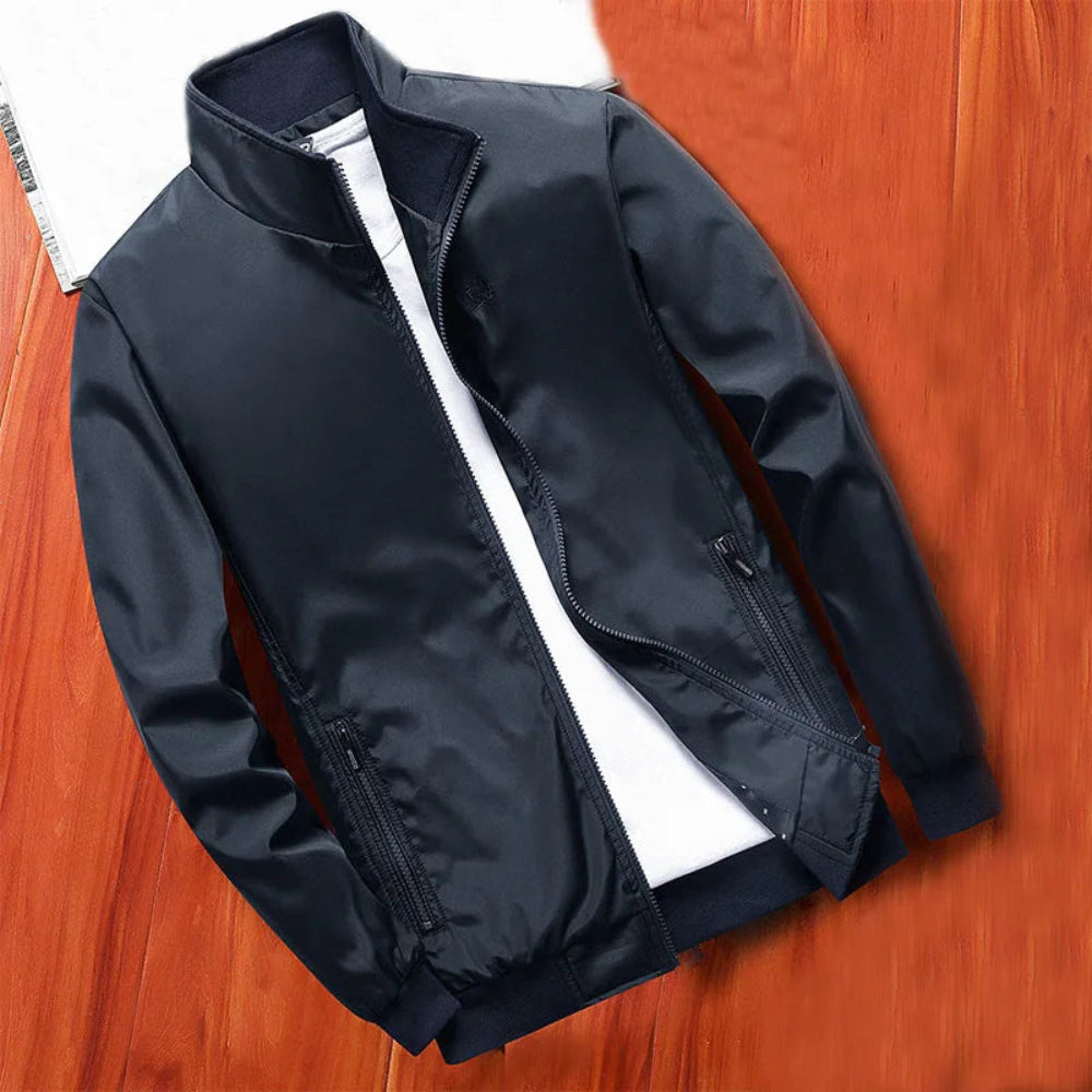 Veste à col montant élégante et transitoire pour hommes