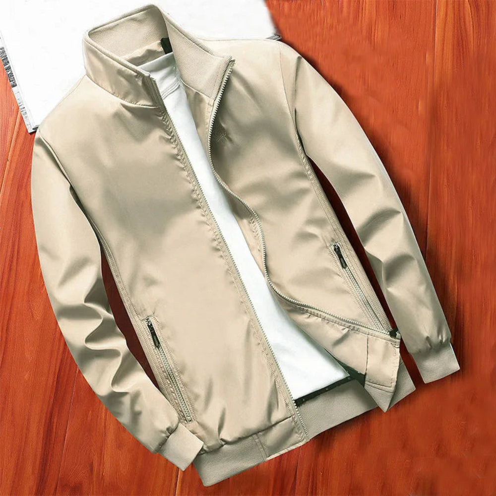 Veste à col montant élégante et transitoire pour hommes