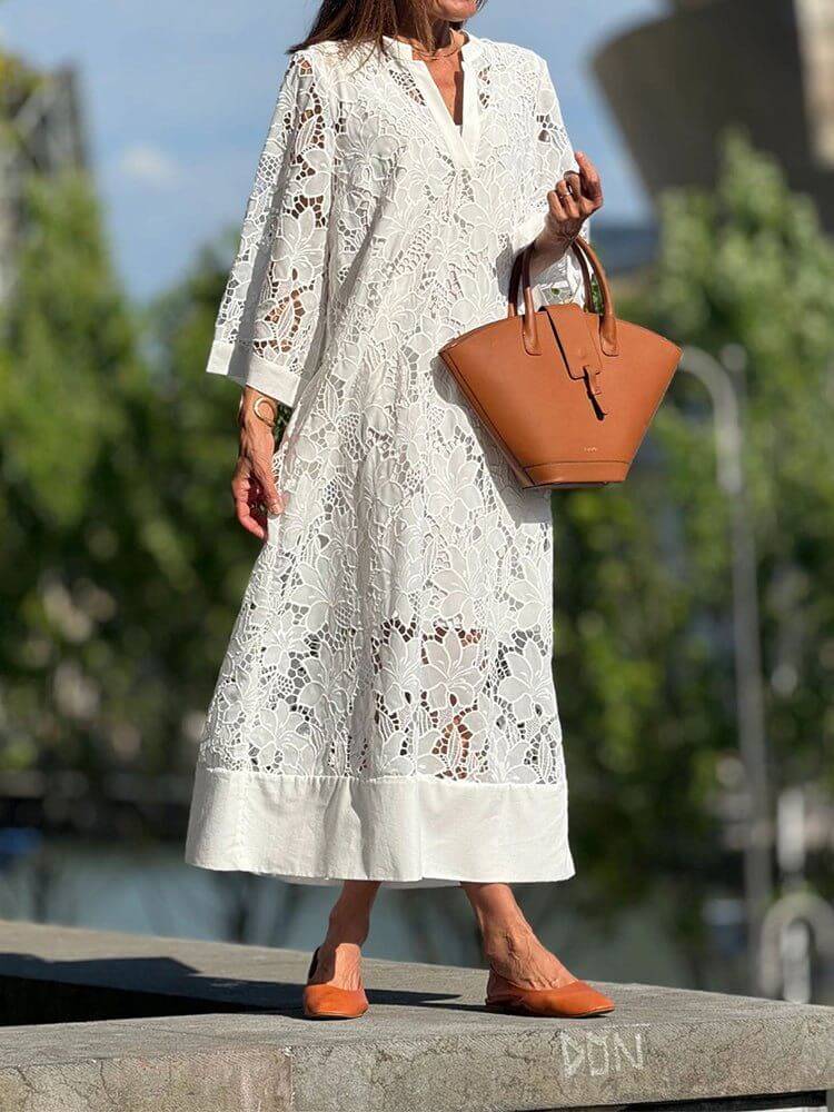Sandrine™ – Robe d’Été Élégante en Dentelle
